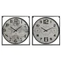 Reloj de Pared Home ESPRIT Blanco Negro Metal Madera MDF 62 x 6 x 65 cm (2 Unidades) de Home ESPRIT, Relojes de pared - Ref: ...