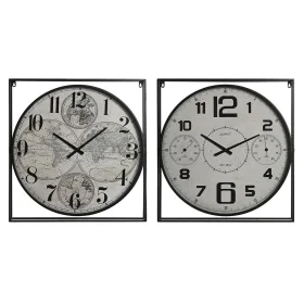 Horloge Murale Home ESPRIT Blanc Noir Métal Bois MDF 62 x 6 x 65 cm (2 Unités) de Home ESPRIT, Pendules murales - Réf : S3054...