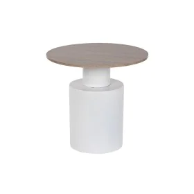 Mesa de apoio Home ESPRIT Branco Natural Metal Madeira MDF 55 x 55 x 52,5 cm de Home ESPRIT, Jogos de móveis - Ref: S3054343,...