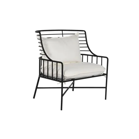 Poltrona Home ESPRIT Branco Preto Metal 70 x 68 x 79 cm de Home ESPRIT, Cadeiras - Ref: S3054345, Preço: 311,27 €, Desconto: %