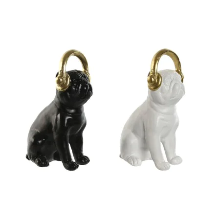 Deko-Figur Home ESPRIT Weiß Schwarz Gold Hund 12 x 18 x 30 cm (2 Stück) von Home ESPRIT, Ornamente - Ref: S3054354, Preis: 36...