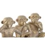 Figurine Décorative Home ESPRIT Doré Singe Tropical 14 x 10 x 14 cm (3 Unités) de Home ESPRIT, Objets de décoration - Réf : S...