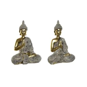 Figurine Décorative Home ESPRIT Beige Doré Buda Oriental 21 x 11,5 x 28 cm (2 Unités) de Home ESPRIT, Objets de décoration - ...