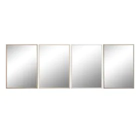 Espelho de parede Home ESPRIT Branco Castanho Bege Cinzento Cristal poliestireno 63,3 x 2,6 x 89,6 cm (4 Unidades) de Home ES...