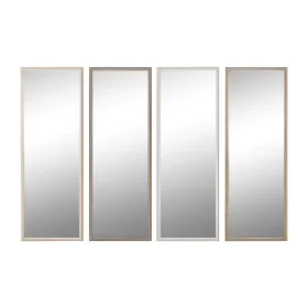 Wall mirror Home ESPRIT White Brown Beige Grey Crystal polystyrene 33 x 3 x 95,5 cm (4 Units) by Home ESPRIT, Wall-Mounted Mi...