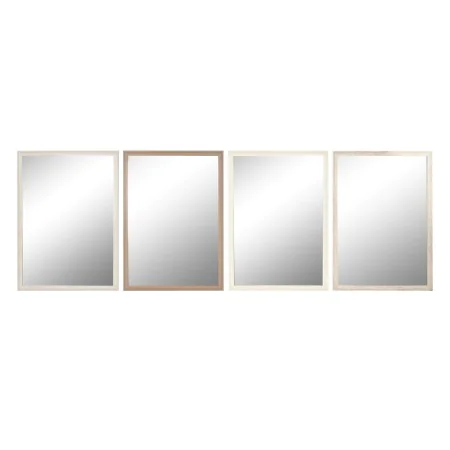 Miroir mural Home ESPRIT Blanc Marron Beige Gris Crème Verre polystyrène 66 x 2 x 92 cm (4 Unités) de Home ESPRIT, Miroirs mu...