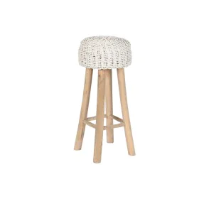 Tabouret Home ESPRIT Blanc Naturel Teck Fibre 32 x 32 x 75 cm de Home ESPRIT, Tabourets - Réf : S3054419, Prix : 78,29 €, Rem...