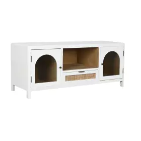 Móvel de TV Home ESPRIT Branco Cristal Madeira de paulónia 120 x 40 x 50 cm de Home ESPRIT, Mesas e suportes para TV - Ref: S...