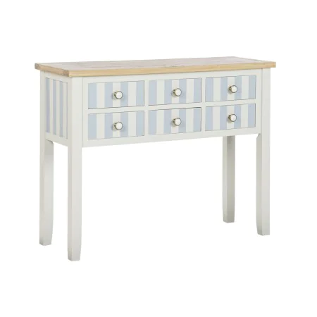 Consola Home ESPRIT Azul Branco Madeira de paulónia 103 x 35 x 80 cm de Home ESPRIT, Jogos de móveis - Ref: S3054470, Preço: ...