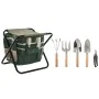 Kit di attrezzi per il giardinaggio Home ESPRIT 7 Pezzi Nero Verde Argentato 40 x 28 x 35 cm di Home ESPRIT, Porta attrezzi d...