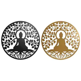 Wall Decoration Home ESPRIT Black Golden Buddha Oriental 100 x 1 x 100 cm (2 Units) by Home ESPRIT, Ornaments - Ref: S3054492...