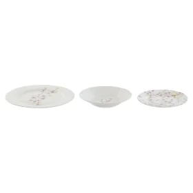 Set de Vajilla Home ESPRIT Blanco Verde Rosa Porcelana 18 Piezas 27 x 27 x 2 cm de Home ESPRIT, Vajillas combinadas - Ref: S3...