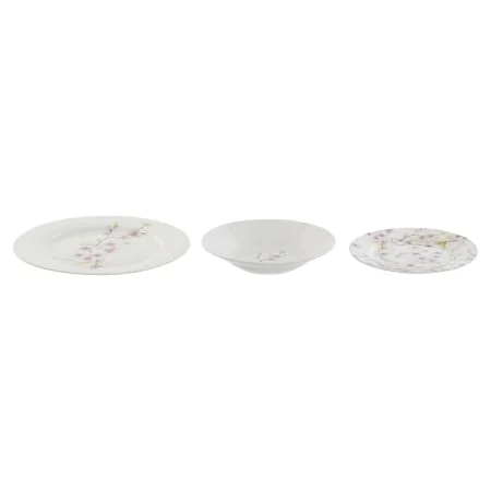 Set di Stoviglie Home ESPRIT Bianco Verde Rosa Porcellana 18 Pezzi 27 x 27 x 2 cm di Home ESPRIT, Servizi combinati - Rif: S3...