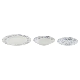 Set de Vajilla Home ESPRIT Azul Porcelana Floral 18 Piezas 27 x 27 x 2 cm de Home ESPRIT, Vajillas combinadas - Ref: S3054511...