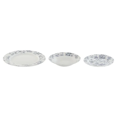 Set de Vajilla Home ESPRIT Azul Porcelana Floral 18 Piezas 27 x 27 x 2 cm de Home ESPRIT, Vajillas combinadas - Ref: S3054511...