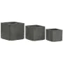 Set de Maceteros Home ESPRIT Gris oscuro Fibra de Vidrio Magnesio 44,5 x 44,5 x 43 cm (3 Unidades) de Home ESPRIT, Maceteros ...