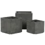 Set de Maceteros Home ESPRIT Gris oscuro Fibra de Vidrio Magnesio 44,5 x 44,5 x 43 cm (3 Unidades) de Home ESPRIT, Maceteros ...