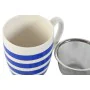 Tasse avec filtre pour infusions Home ESPRIT Bleu Rouge Acier inoxydable Porcelaine 380 ml (4 Unités) de Home ESPRIT, Tasses ...