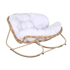 Fauteuil à Bascule Home ESPRIT Blanc Marron Acier 108 x 108 x 80 cm de Home ESPRIT, Fauteuils berçants - Réf : S3054532, Prix...