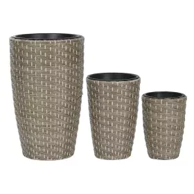 Set de pots de fleurs Home ESPRIT polypropylène Rotin 37 x 37 x 60 cm de Home ESPRIT, Cache-pots - Réf : S3054562, Prix : 66,...