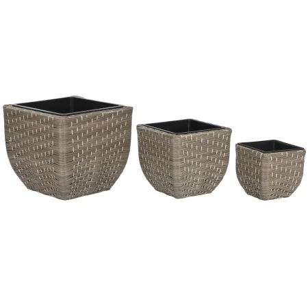 Set di vasi da fiori Home ESPRIT polipropilene Rattan 40 x 40 x 36 cm di Home ESPRIT, Cachepot - Rif: S3054566, Prezzo: 60,19...