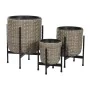 Satz Blumentöpfe Home ESPRIT Metall Polypropylen Rattan 39 x 39 x 49 cm von Home ESPRIT, Übertöpfe - Ref: S3054567, Preis: 96...