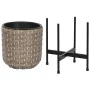 Set de pots de fleurs Home ESPRIT Métal polypropylène Rotin 39 x 39 x 49 cm de Home ESPRIT, Cache-pots - Réf : S3054567, Prix...