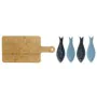 Appetizer Set Home ESPRIT Blue Green Navy Blue Bamboo Porcelain Mediterranean Fish 36 x 18 x 1,3 cm 5 Pieces by Home ESPRIT, ...