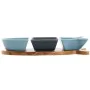 Set da Aperitivo Home ESPRIT Azzurro Blu Marino Porcellana Acacia Pesce Mediterraneo 28 x 9,7 x 1,3 cm 4 Pezzi di Home ESPRIT...