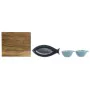 Conjunto para Aperitivos Home ESPRIT Azul Azul celeste Porcelana Acácia Mediterrâneo Peixes 19,5 x 16,5 x 1,3 cm 4 Peças de H...