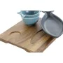 Set da Aperitivo Home ESPRIT Azzurro Blu cielo Porcellana Acacia Mediterraneo Pesci 19,5 x 16,5 x 1,3 cm 4 Pezzi di Home ESPR...