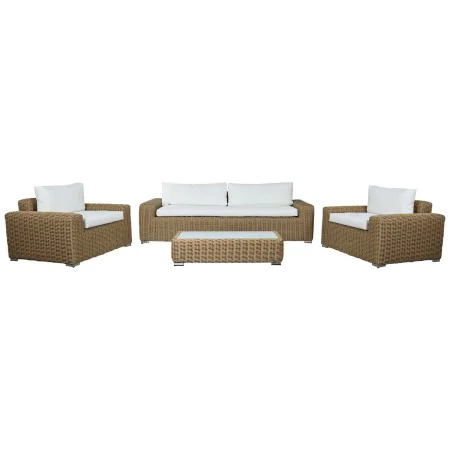 Wohnzimmer Sitzgruppe mit Tisch Home ESPRIT Kristall Synthetischer Rattan 248 x 85 x 80 cm von Home ESPRIT, Sofas - Ref: S305...