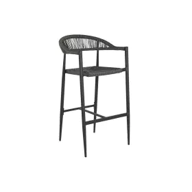 Tabouret Home ESPRIT Noir Gris foncé Aluminium Rotin 52 x 55 x 105 cm de Home ESPRIT, Tabourets - Réf : S3054636, Prix : 119,...