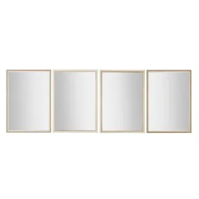 Espejo de pared Home ESPRIT Blanco Marrón Beige Gris Cristal Poliestireno 70 x 2 x 97 cm (4 Unidades) de Home ESPRIT, Espejos...