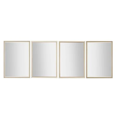 Espejo de pared Home ESPRIT Blanco Marrón Beige Gris Cristal Poliestireno 70 x 2 x 97 cm (4 Unidades) de Home ESPRIT, Espejos...