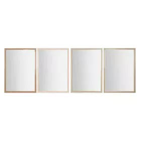 Espelho de parede Home ESPRIT Branco Castanho Bege Cinzento Cristal poliestireno 66 x 2 x 92 cm (4 Unidades) de Home ESPRIT, ...