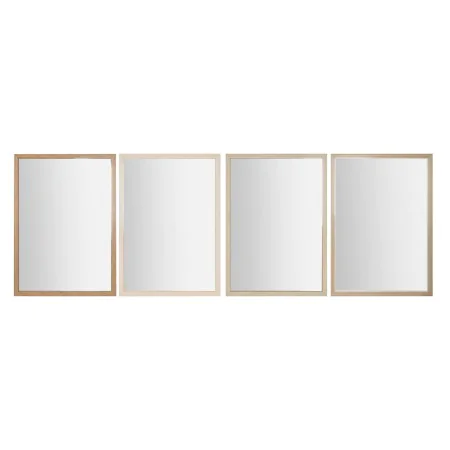 Espejo de pared Home ESPRIT Blanco Marrón Beige Gris Cristal Poliestireno 66 x 2 x 92 cm (4 Unidades) de Home ESPRIT, Espejos...