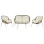 Set Tavolo con 3 Sedie Home ESPRIT Bianco Nero Beige Metallo Cristallo rattan sintetico 130 x 76 x 83 cm di Home ESPRIT, Diva...