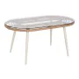 Conjunto de Mesa con 3 Sillones Home ESPRIT Blanco Negro Beige Metal Cristal ratán sintético 130 x 76 x 83 cm de Home ESPRIT,...