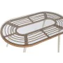 Tisch mit 3 Sesseln Home ESPRIT Weiß Schwarz Beige Metall Kristall Synthetischer Rattan 130 x 76 x 83 cm von Home ESPRIT, Sof...