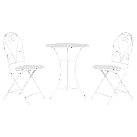 Conjunto de mesa com 2 cadeiras Home ESPRIT Branco 60 x 60 x 70 cm de Home ESPRIT, Conjuntos de mobiliário de jardim - Ref: S...