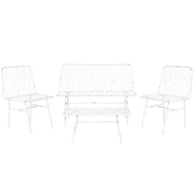 Ensemble Table avec 3 Sièges Home ESPRIT Blanc Métal 115 x 53 x 83 cm de Home ESPRIT, Canapés - Réf : S3054669, Prix : 232,16...