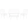 Tisch mit 3 Sesseln Home ESPRIT Weiß Metall 115 x 53 x 83 cm von Home ESPRIT, Sofas - Ref: S3054669, Preis: 232,16 €, Rabatt: %