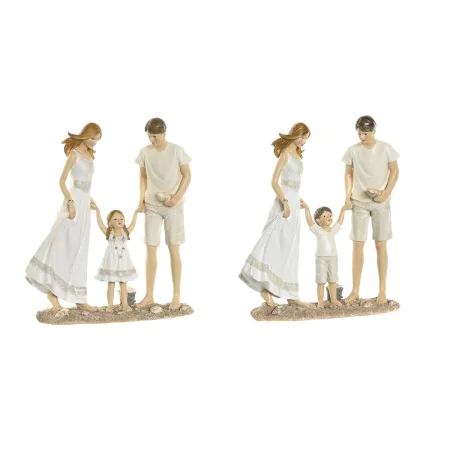 Figura Decorativa Home ESPRIT Branco Bege Mediterrâneo 20,5 x 6,5 x 24,5 cm (2 Unidades) de Home ESPRIT, Adornos - Ref: S3054...