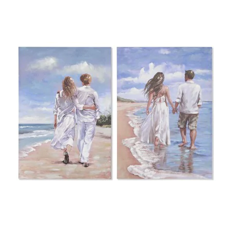 Painting Home ESPRIT Beach Mediterranean 70 x 3 x 100 cm (2 Units) by Home ESPRIT, Prints on Canvas - Ref: S3054710, Price: 6...