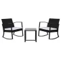 Ensemble Table + 2 Chaises Home ESPRIT Noir Acier 59 x 61,5 x 74 cm de Home ESPRIT, Fauteuils - Réf : S3054724, Prix : 160,23...