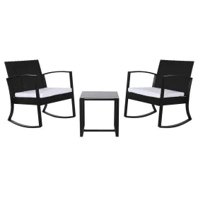 Tavolo con 2 sedie Home ESPRIT Nero Acciaio 59 x 61,5 x 74 cm di Home ESPRIT, Poltrone - Rif: S3054724, Prezzo: 178,03 €, Sco...