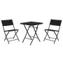 Tavolo con 2 sedie Home ESPRIT Nero Acciaio rattan sintetico 58 x 58 x 71,5 cm di Home ESPRIT, Tavoli standard - Rif: S305472...