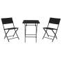 Tavolo con 2 sedie Home ESPRIT Nero Acciaio rattan sintetico 58 x 58 x 71,5 cm di Home ESPRIT, Tavoli standard - Rif: S305472...