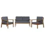 Table Set with 3 Armchairs Home ESPRIT Brown Grey Acacia 120 x 72 x 75 cm by Home ESPRIT, Sofas - Ref: S3054736, Price: 500,4...